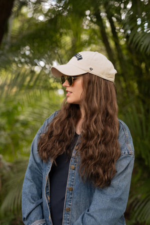 SUPER Highlighted Medium Brown Wavy Hat Wig