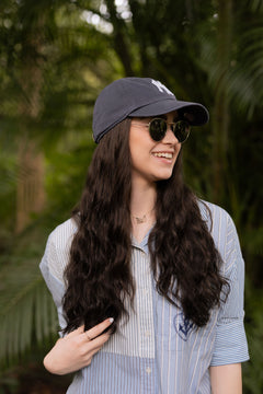 Sample Sale - SUPER Dark Brown Wavy Hat Wig